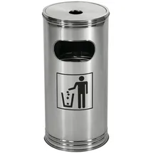 Wesco Standascher Edelstahl, 15 l Stahl mit Aschenbecher