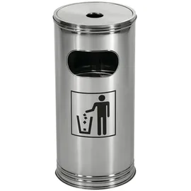 Wesco Standascher Edelstahl, 15 l Stahl mit Aschenbecher