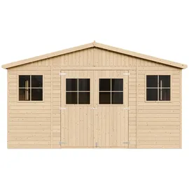 TIMBELA Gartenhaus 4,18 x 4,93 m Beige