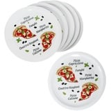 6er Set VARIAZIONE Pizzateller 30,5 cm mit Pizza- & Schrift-Dekor - 162066