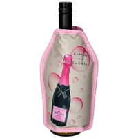 Giftcompany Froid Kühlmanschette Champagnerflasche grau/rosa 23,5cm