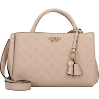 GUESS Phoebe Girlfriend Satchel Bag Simply Taupe Logo