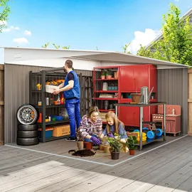 Outsunny Gerätehaus Stah 2,8 x 3,4 m Grau