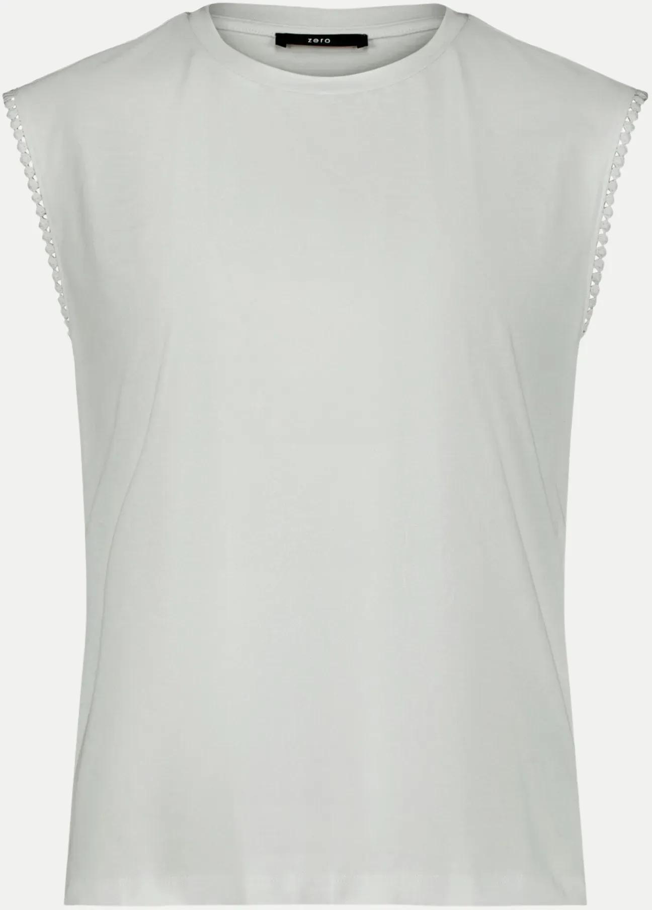 Jersey-Top mit Ärmeldetails Weiß 42