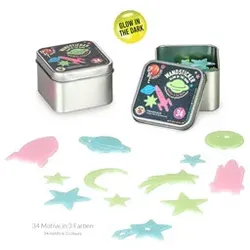 TRENDHAUS Wandsticker Space Adventure GitD 958990 34-teillig
