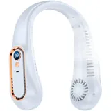Mini-tragbarer, Klingenloser Nackenventilator, Usb-aufladbar, Leise Und Mit Einklemmschutz, Mit Digitalanzeige Und Usb-anschluss.