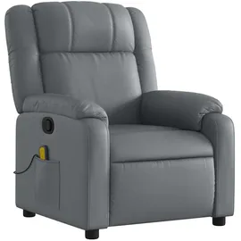 vidaXL Massagesessel Grau Kunstleder 95 x 99 x 0 cm Grau mit Fernbedienung