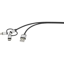 Renkforce USB-Kabel USB 2.0 USB-A Stecker, USB-C? Stecker, USB-Micro-B Stecker, Apple Lightning Stec
