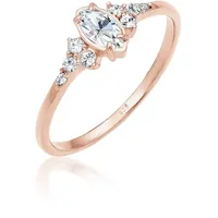 Elli Ring 925 Sterling Silber Verlobungsring in Rosegold | Gr.: 52