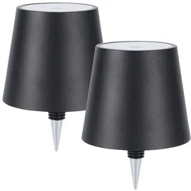 ideoon lights Akku Flaschenlampe Schwarz 2 St.