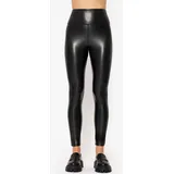 SASSYCLASSY Thermo Leggings Lederoptik Schwarz L