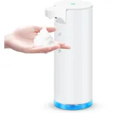 Seifenspender Automatischer Edelstahl Schaumseifenspender Elektrischer - LAOPAO Soap Dispenser Set IPX5 Wasserdicht USB-C Aufladung mit Sensor Infrarot Bewegungssensor für Küche & Bad (Weiß)