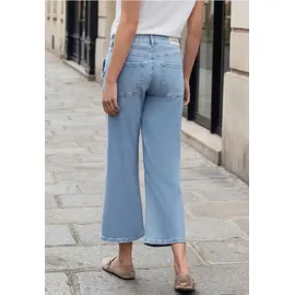 street one studio Street One Cropped Wide Leg Jeans mit Knopfdetail - Blau