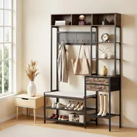 Vevor Multifunktionale Flurgarderobe 120 x 40 x 180 cm Braun