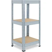 shelfplaza Schwerlastregal Metall 90x45x45 cm Silber mit 3 Böden und 200 kg Traglast pro Boden