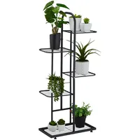 Relaxdays Pflanzenständer, 5 Ablagen, Pflanzentreppe Blumen & Kräuter, Metall