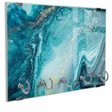 DEQORI Schlüsselbrett 'Meer aus Marmor', (1 St), Schlüsselhalter Schlüssel Haken Schlüsselboard modern Schlüsselleiste grün