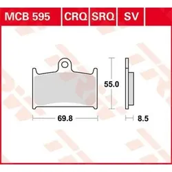 TRW Bremsbelagsatz MCB595SV Bremsbeläge,Bremsklötze,Bremssteine,Bremsbeläge & Bremsbelagsatz,Bremsklötze & Bremsbelagsatz