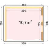 Telluria Gartenhaus Singolo 3,58 x 2,98 m Weiß
