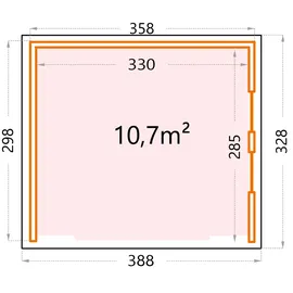 Telluria Gartenhaus Singolo 3,58 x 2,98 m Weiß