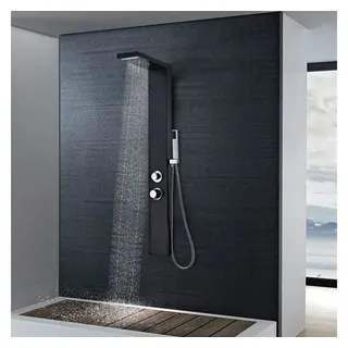 vidaXL Duschpaneel-System Aluminium Mattschwarz