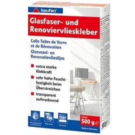Baufan Glasfaser- und Vlieskleber, für Vlies- und Glasfasertapete, 500g