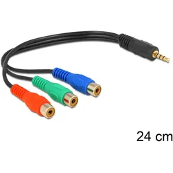 Delock Videokabel - Component Video - RCA x 3 weiblich zu 4-poliger Mini-Stecker