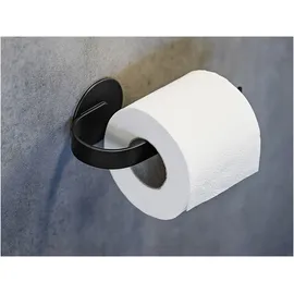 Wenko Turbo-Loc® Toilettenpapierhalter Bivio Black matt, Wandhalter aus Aluminium, Toilettenpapier-Aufbewahrung, Befestigen ohne Bohren, Schwarz