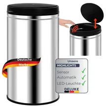 deluke Sensor Mülleimer 60 l Silber