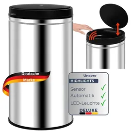 deluke Sensor Mülleimer 60 l Silber