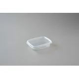 250 Stück Feinkostbecher mit Deckel, 125 ml eckig transparent Verpackungsbecher Salatbox Rechteckbecher Salatschalen