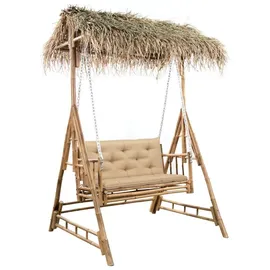 vidaXL Hollywoodschaukel Beige/Weiß 3-Sitzer