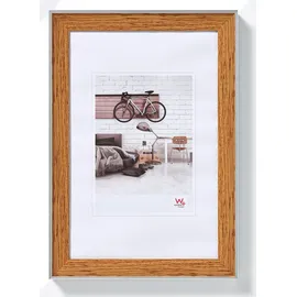 walther design Bilderrahmen buche 13 x 18 cm mit Silberne Außenkante, Bohemian Designrahmen EN318P