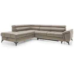 Ecksofa Mocca Leder Braun