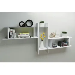 VCM Sirola Maxi Regal Wandmontage mit 5 Fächern weiß.