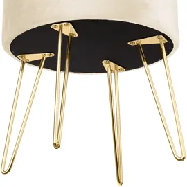 Tectake tectake® Sitzhocker mit Stauraum, rund, gepolstert, in Samtoptik