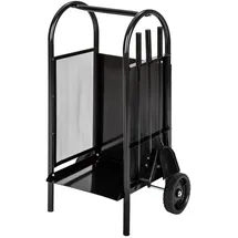 Tectake Kaminholzwagen 38 x 42 x 80 cm schwarz