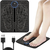 FORBLO Fußmassagegerät, Elektrische Fußmassagegeräte USB-Aufladung Faltbares EMS Fußmassagegerät mit 8 Modi & 19 einstellbaren Intensitätsstufen, USB Fußmassagegerät zur zur Linderung, Schwarz