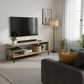 Relaxdays TV-Lowboard 106 x 40 x 39,5 cm Schwarz Holz/Metall