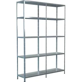 SCHULTE Regalwelt Schulte Set 1 Steckregal und 1 Anbauregal Verzinkt 200 cm x 140 cm x 35 cm