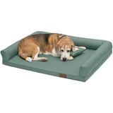 Juelle Orthopädisches Hundebett Große Hunde, Ergonomische Matratze mit Seiten für große Hunde, Abnehmbarer Bezug, Maschinenwaschbar, Lucky M-XXL (Größe: XXL - 145x105 cm, Dunkle Mint)