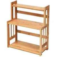 Costway Gewürzregal mit 3 Ebenen Küchenregal Natur 41.5 x 18 x 50 cm