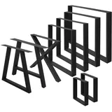 ECD Germany 2er Set Tischbeine 30x43 cm, Schwarz, Stahl pulverbeschichtet, Industriedesign, Vierkantprofil, Metall Tischkufen Tischuntergestell Tischgestell Möbelfüße Bankkufen Bankgestell Bankbeine