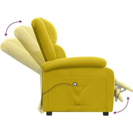 vidaXL Relaxsessel Elektrisch Samt 144,5 x 82 x 0 cm Gelb mit Liegeposition