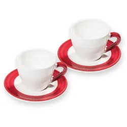 Gmundner Keramik Variation Bordeauxrot, Espresso für 2