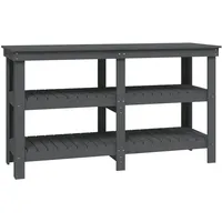 VidaXL Werkbank Grau 142,5x50x80 cm Massivholz Kiefer