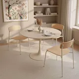 Oviala Runder Esstisch 100 x 74 x 100 cm beige