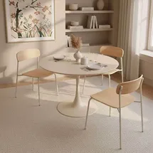 Oviala Runder Esstisch 100 x 74 x 100 cm beige