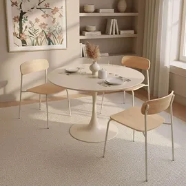Oviala Runder Esstisch 100 x 74 x 100 cm beige