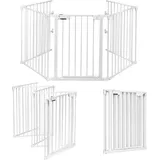 Klappbares Schutzgitter für Kinder/Hunde/Katzen, Kaminschutzgitter mit Sicherheitstür, Ofenschutzgitter aus Metall, Laufgitter Absperrgitter, 5